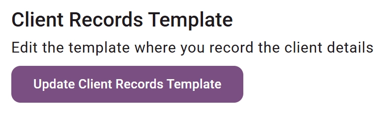 Update Client Records Template Screenshot